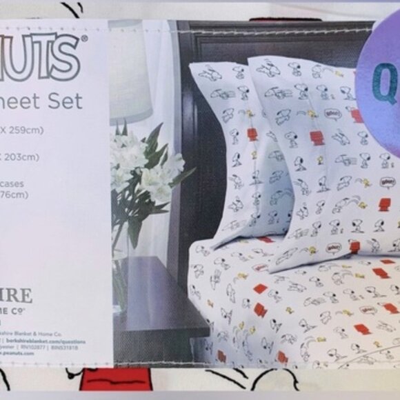 Peanuts Snoopy Woodstock Red Dog House QUEEN Size Sheet Set ACTIVE SNOOPY - Picture 4 of 4